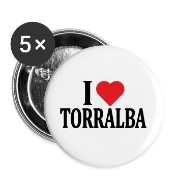 t-shirt Io amo Torralba t-shirt Sardegna - Buttons large 2.2''/56 mm (5-pack) - white - Front