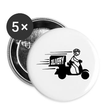 Scooter Package or Text Delivery - Buttons large 2.2''/56 mm (5-pack) - white - Front