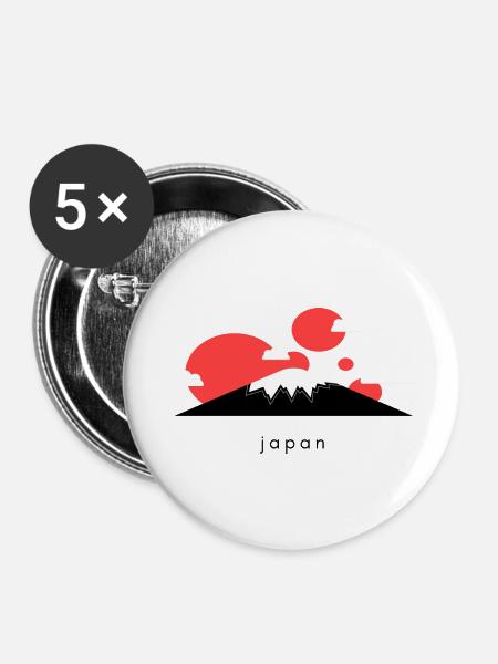 Japan - Buttons groß 56 mm (5er Pack) - Weiß