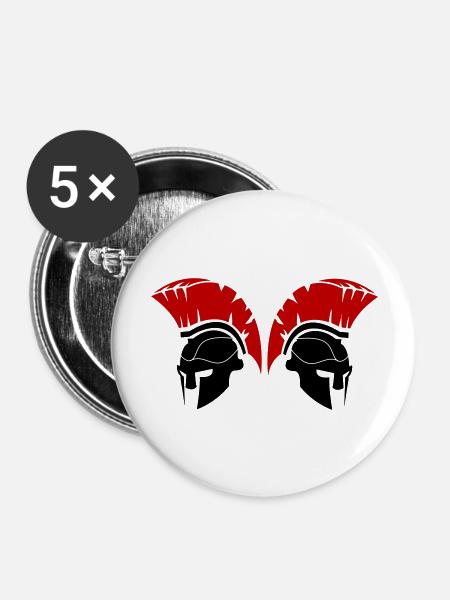 Spartans - Buttons groß 56 mm (5er Pack) - Weiß