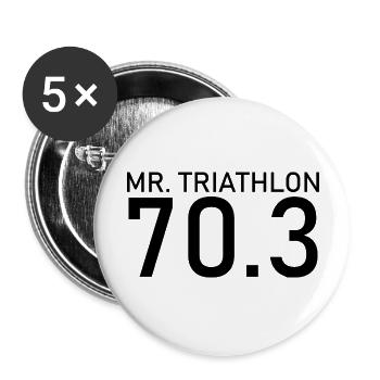 Triathlon Swim Bike Run Marathon - Buttons groß 56 mm (5er Pack) - Weiß - Vorne