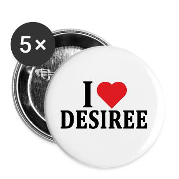 T-shirt J’adore Desiree t-shirt idée cadeau - Lot de 5 grands badges (56 mm) - blanc - Devant
