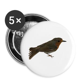 Robin - Buttons large 2.2''/56 mm (5-pack) - white - Front