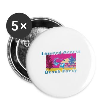 Cool Party Shirt Cadeau de vacances à la plage d’été - Lot de 5 grands badges (56 mm) - blanc - Devant