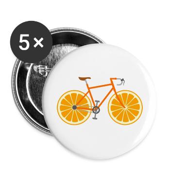 Road Bike Bicycle Fruit Fruit Orange - Buttons large 2.2''/56 mm (5-pack) - white - Front