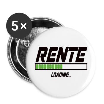 Rente Loading... - Buttons groß 56 mm (5er Pack) - Weiß - Vorne