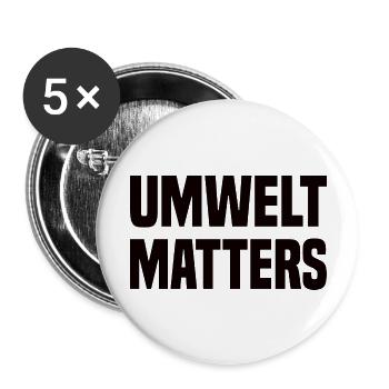 Umwelt Matters Klimawandel - Buttons groß 56 mm (5er Pack) - Weiß - Vorne