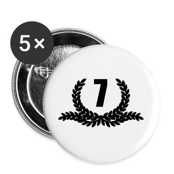 Lauwerkrans 07 YEARS - Buttons large 2.2''/56 mm (5-pack) - white - Front