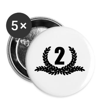 Lauwerkrans 02 YEARS - Buttons large 2.2''/56 mm (5-pack) - white - Front