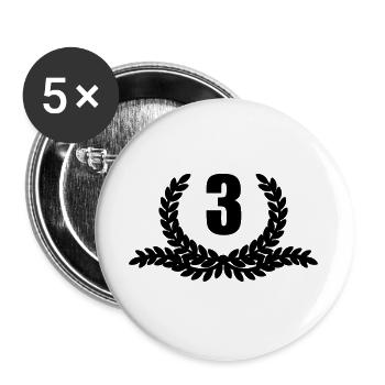 Lauwerkrans 03 JAHRE - Buttons groß 56 mm (5er Pack) - Weiß - Vorne