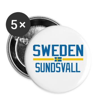 Sweden Sundsvall - Buttons large 2.2''/56 mm (5-pack) - white - Front