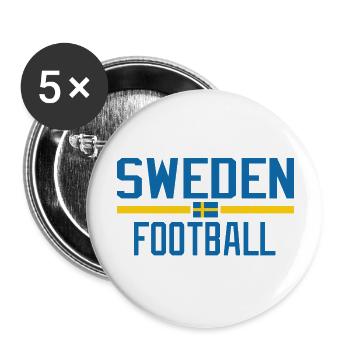 Sweden Football - Buttons large 2.2''/56 mm (5-pack) - white - Front