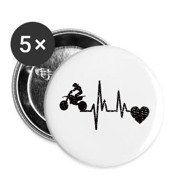 Motocycliste Motorcross Cadeau Moto Cyclomoteur - Lot de 5 grands badges (56 mm) - blanc - Devant