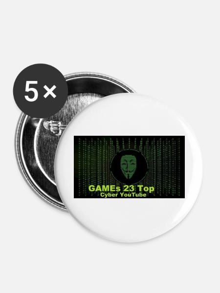 hackerSpiel - Buttons groß 56 mm (5er Pack) - Weiß