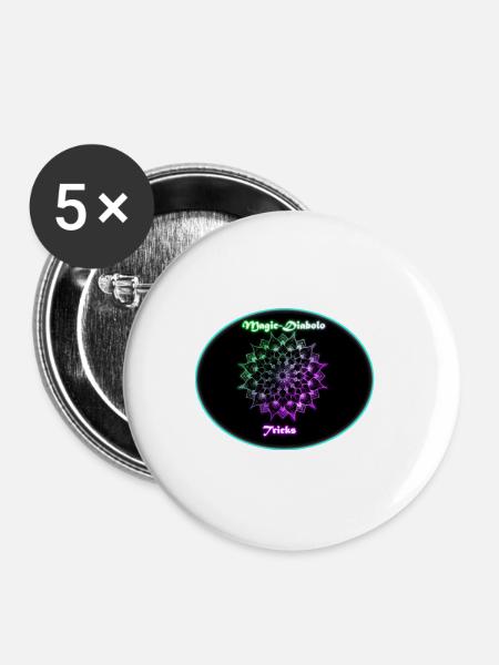 Mandala - Buttons groß 56 mm (5er Pack) - Weiß