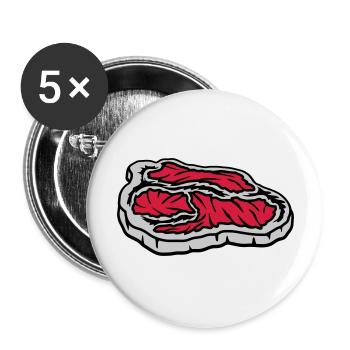 Steak juicy bloody Grill Master - Buttons large 2.2''/56 mm (5-pack) - white - Front