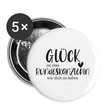Bundeskanzlerin Politik Wahl - Buttons groß 56 mm (5er Pack) - Weiß - Vorne