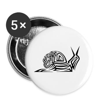 Schnecke Tribal Tattoo - Buttons groß 56 mm (5er Pack) - Weiß - Vorne