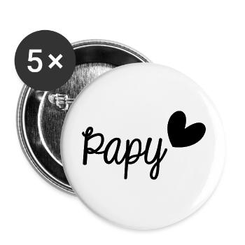 GRANDPA. HAPPY BIRTHDAY GRANDPA. SUPER GRANDPA. FEAST OF THE FATHERS - Buttons large 2.2''/56 mm (5-pack) - white - Front