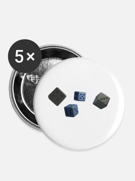 Würfel - Buttons groß 56 mm (5er Pack) - Weiß