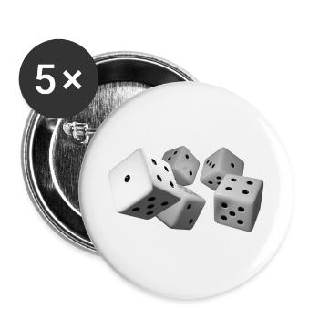 Würfel - Buttons groß 56 mm (5er Pack) - Weiß - Vorne