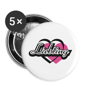 Kosenname Liebling Herz - Buttons groß 56 mm (5er Pack) - Weiß - Vorne
