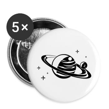 Planet black - Buttons groß 56 mm (5er Pack) - Weiß - Vorne