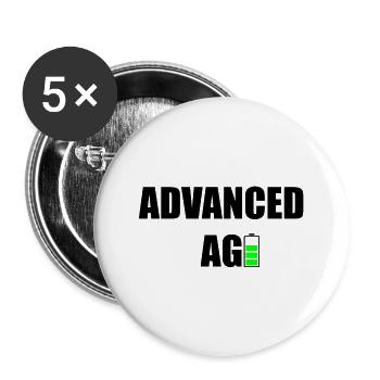 Advanced Age - Buttons groß 56 mm (5er Pack) - Weiß - Vorne