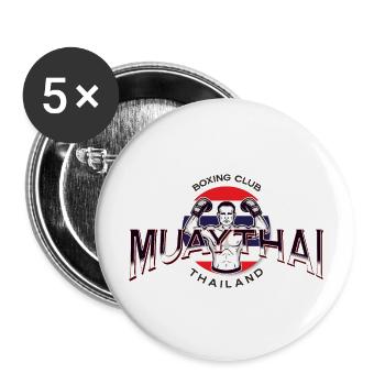 MuayThai boxing club - Buttons large 2.2''/56 mm (5-pack) - white - Front
