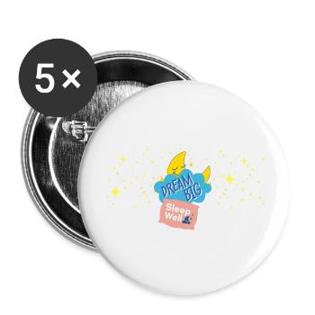 Dream beautiful - Moon - Sleep - Drawing - Buttons large 2.2''/56 mm (5-pack) - white - Front