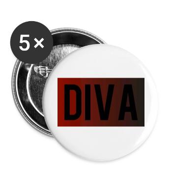 diva - Buttons groß 56 mm (5er Pack) - Weiß - Vorne