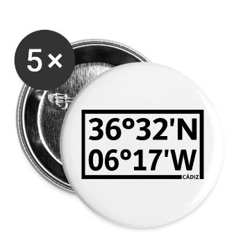 Cádiz Coordinates - Buttons large 2.2''/56 mm (5-pack) - white - Front