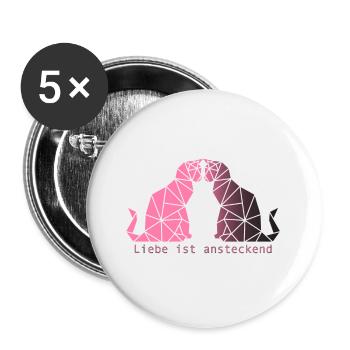 L’amour est contagieux - Lot de 5 grands badges (56 mm) - blanc - Devant