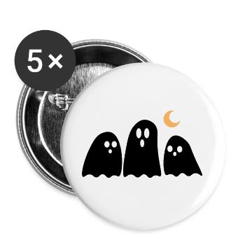 Halloween Ghosts Black - Lot de 5 grands badges (56 mm) - blanc - Devant
