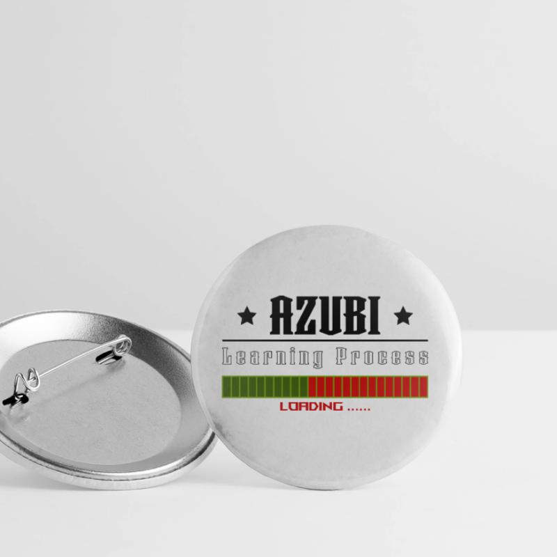AZUBI learning process loading white tshirt Buttons groß 56 mm (5er Pack)