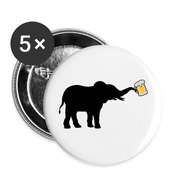 Bière Jug Elephant cool - Lot de 5 grands badges (56 mm) - blanc - Devant
