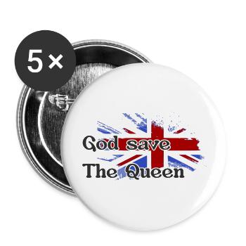 God save the queen - England - Buttons large 2.2''/56 mm (5-pack) - white - Front