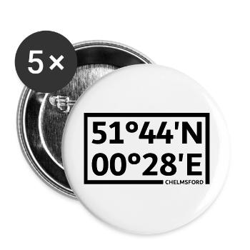 Chelmsford Coordinates - Buttons large 2.2''/56 mm (5-pack) - white - Front