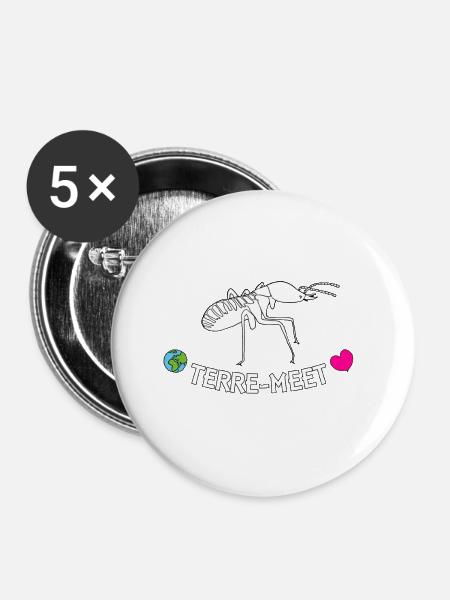 Terre-Treffen - Buttons groß 56 mm (5er Pack) - Weiß