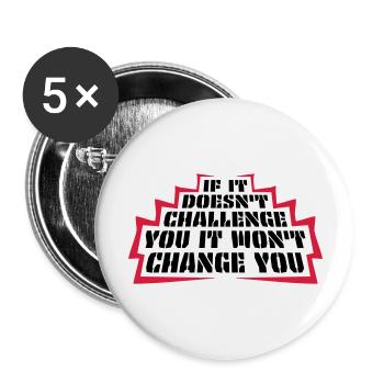 Séance d’entraînement Fitness Motivation Citation - Lot de 5 grands badges (56 mm) - blanc - Devant