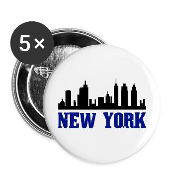 New York - Buttons groß 56 mm (5er Pack) - Weiß - Vorne