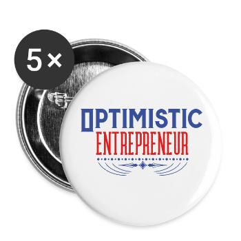 Optimistic Entrepreneur, clean vintage text - Buttons large 2.2''/56 mm (5-pack) - white - Front
