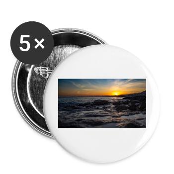 coucher de soleil - Lot de 5 grands badges (56 mm) - blanc - Devant