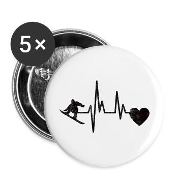 Snowboard Sports d’hiver Dire Snowboarder - Lot de 5 grands badges (56 mm) - blanc - Devant