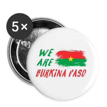 We are Burkina Faso - Buttons large 2.2''/56 mm (5-pack) - white - Front
