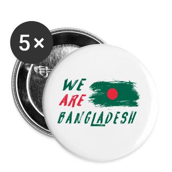 We are Bangladesh - Buttons large 2.2''/56 mm (5-pack) - white - Front
