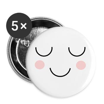 Kawaii Face - Buttons large 2.2''/56 mm (5-pack) - white - Front