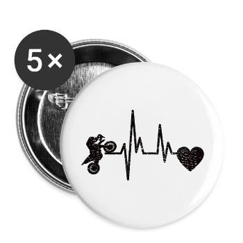 Motorcross Gift Moto Cyclomoteur Motocycliste - Lot de 5 grands badges (56 mm) - blanc - Devant