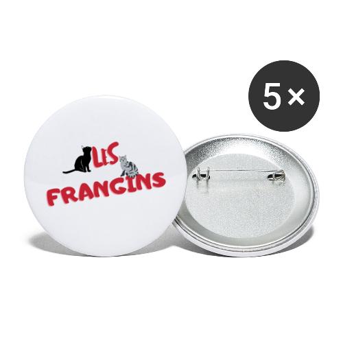 Les Frangins en toutes lettres - Lot de 5 grands badges (56 mm)