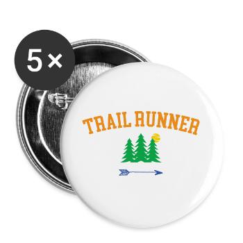 Trailrunner - Buttons groß 56 mm (5er Pack) - Weiß - Vorne